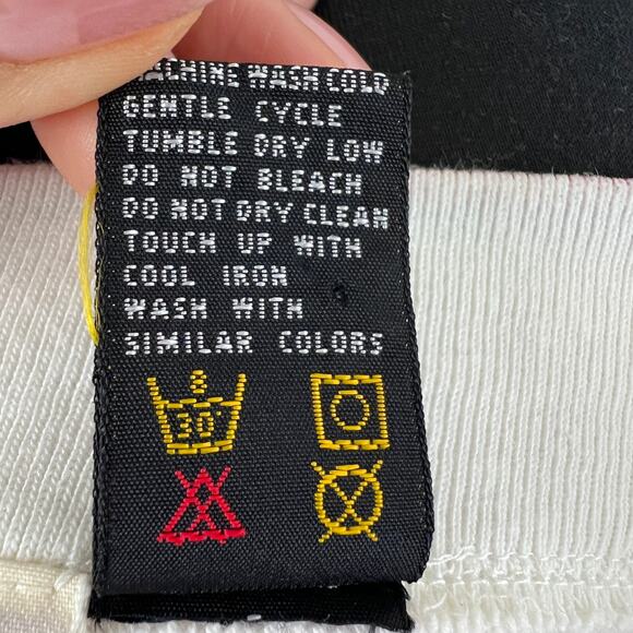 VINTAGE Le Coq Sportif White Blue Top Cotton Geometric Crew Pullover Sz Small S - Picture 9 of 9